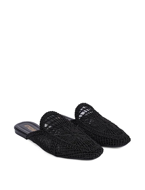 Женские слиперы тканевые черные - фото 3 - Miraton