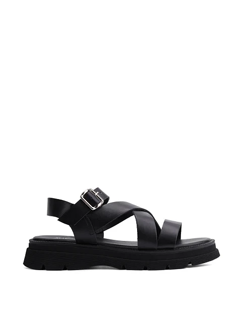 Женские сандалии кожаные черные - фото 1 - Miraton