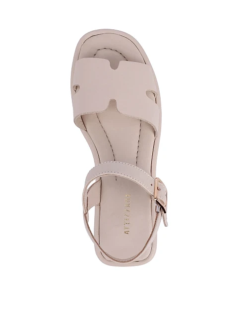 Женские сандалии кожаные бежевые - фото 2 - Miraton