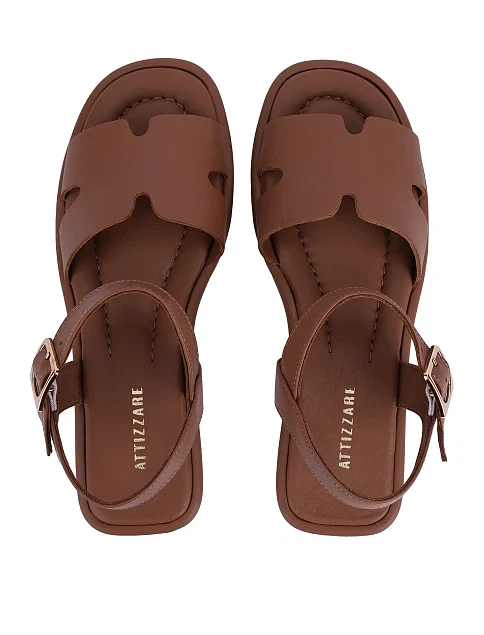 Женские сандалии кожаные коричневые - фото 2 - Miraton