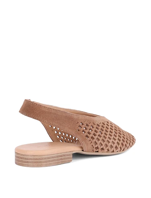 Женские балетки велюровые коричневые - фото 4 - Miraton