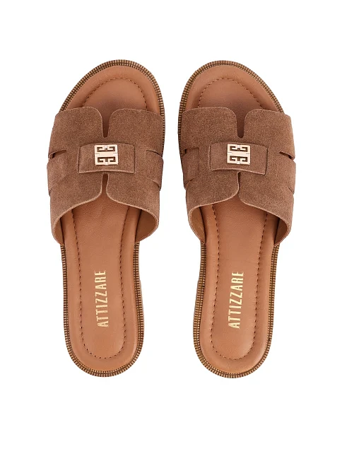 Женские шлепанцы велюровые бежевые - фото 2 - Miraton