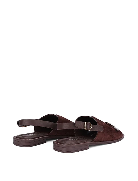 Женские сандалии кожаные коричневые - фото 4 - Miraton