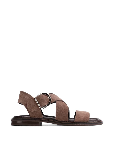 Женские сандалии велюровые бежевые - фото 1 - Miraton