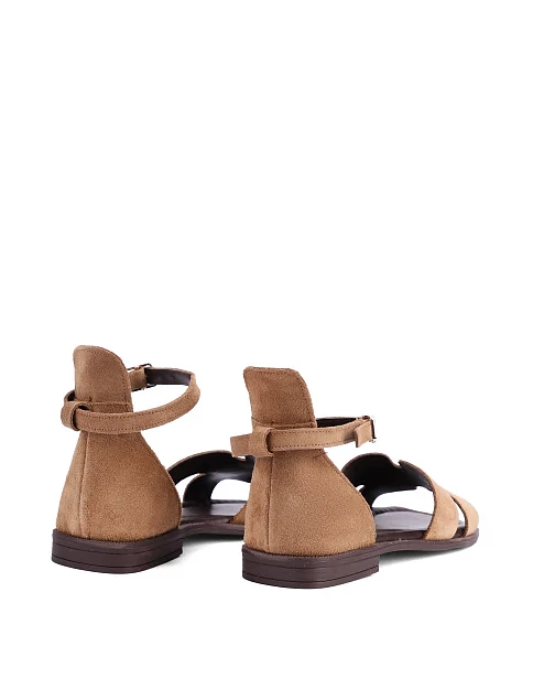 Женские сандалии велюровые коричневые - фото 4 - Miraton