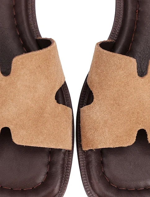 Женские сандалии велюровые коричневые - фото 5 - Miraton