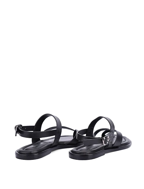 Женские сандалии кожаные черные - фото 4 - Miraton