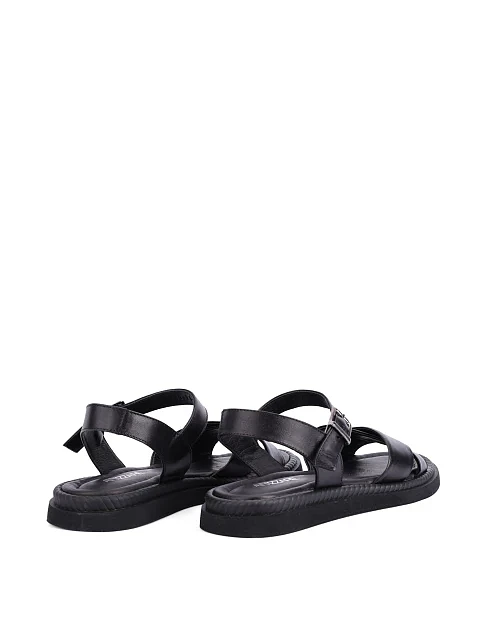 Женские сандалии кожаные черные - фото 4 - Miraton