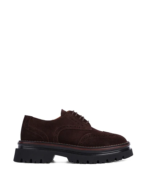 Женские туфли велюровые коричневые - фото 1 - Miraton