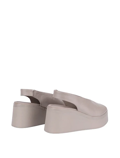 Жіночі босоніжки шкіряні рисового кольору - фото 4 - Miraton