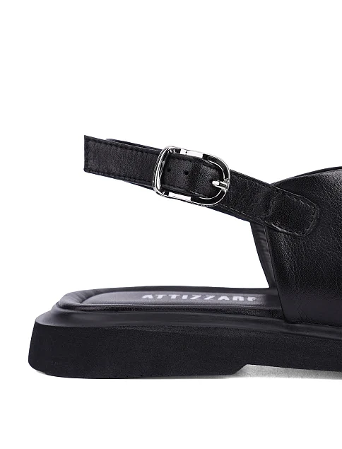 Женские сандалии кожаные черные - фото 5 - Miraton