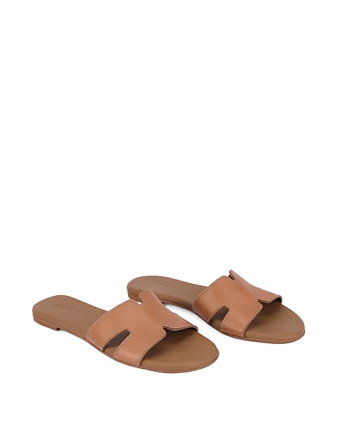 Жіночі шльопанці шкіряні коричневі - фото 3 - Miraton