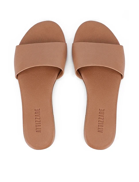 Жіночі шльопанці шкіряні коричневі - фото 2 - Miraton