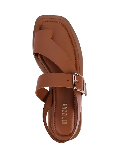 Женские сандалии кожаные коричневые - фото 2 - Miraton