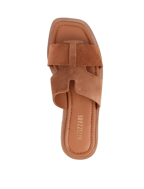 Женские шлепанцы велюровые бежевые - фото 2 - Miraton