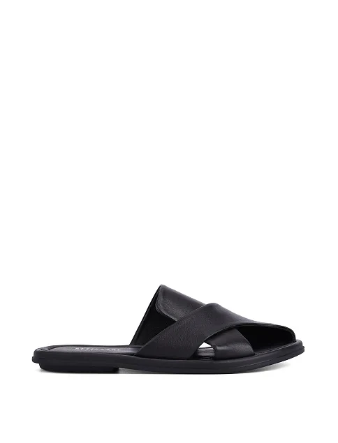 Женские слиперы кожаные черные - фото 1 - Miraton