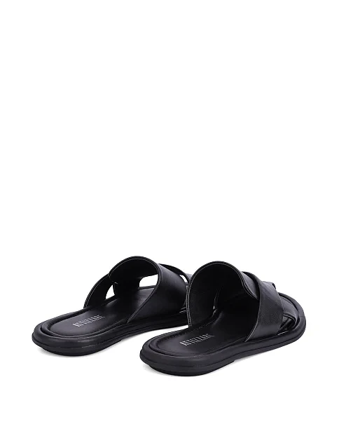 Женские слиперы кожаные черные - фото 4 - Miraton