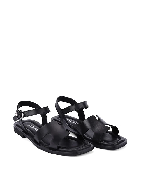 Женские сандалии кожаные черные - фото 3 - Miraton