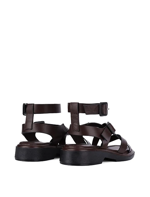Женские сандалии кожаные коричневые - фото 4 - Miraton