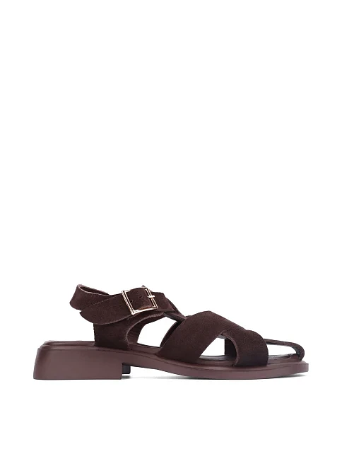 Жіночі сандалі велюрові коричневі - фото 1 - Miraton