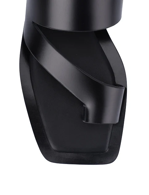 Женские шлепанцы кожаные черные - фото 5 - Miraton