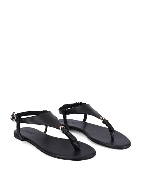 Женские сандалии кожаные черные - фото 3 - Miraton