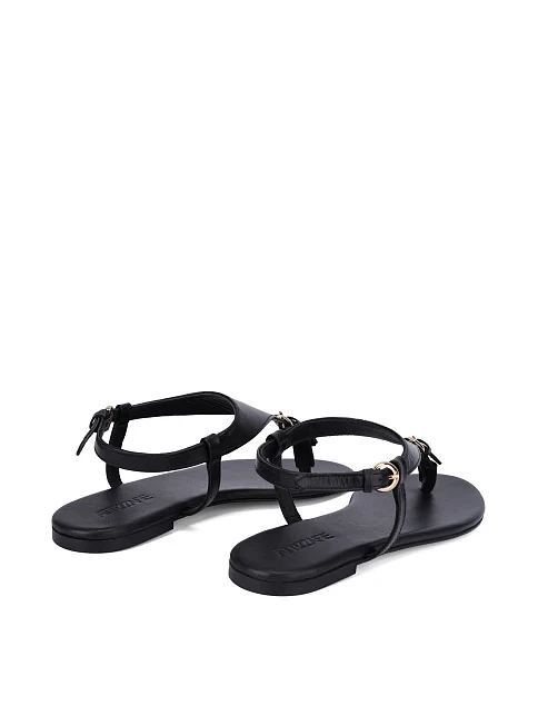 Женские сандалии кожаные черные - фото 4 - Miraton