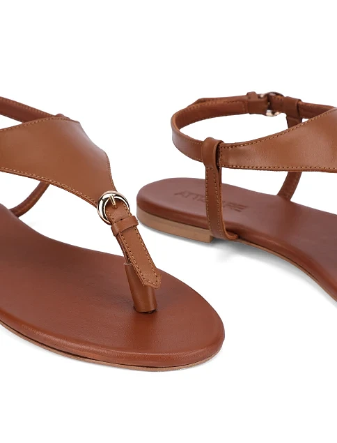 Женские сандалии кожаные коричневые - фото 5 - Miraton