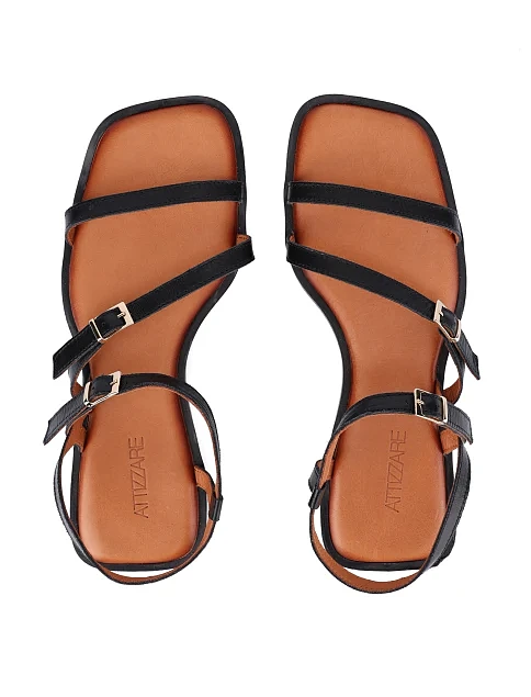 Жіночі сандалі шкіряні чорні - фото 2 - Miraton