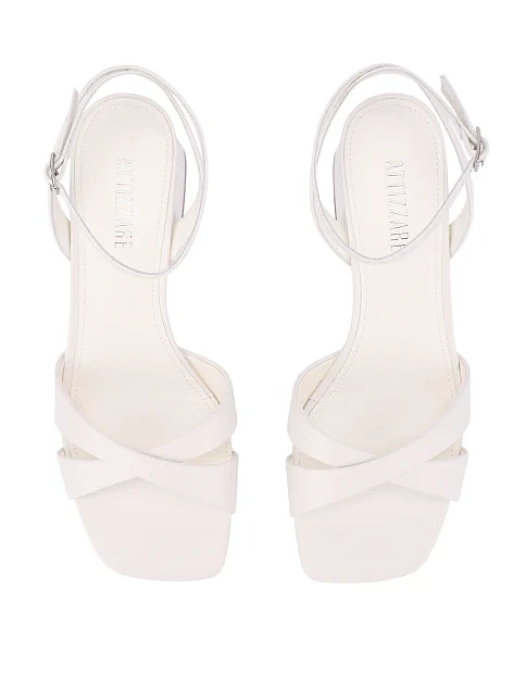 Жіночі босоніжки шкіряні білі - фото 2 - Miraton