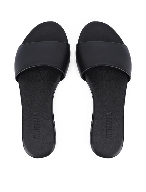 Жіночі шльопанці шкіряні чорні - фото 2 - Miraton