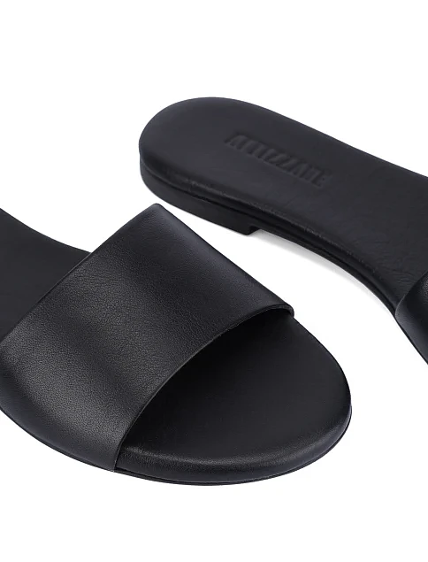 Жіночі шльопанці шкіряні чорні - фото 5 - Miraton