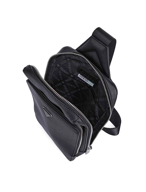 Чоловіча сумка з екошкіри чорна - фото 5 - Miraton