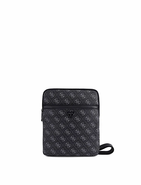 Чоловіча сумка-месенджер з екошкіри чорна - фото 1 - Miraton