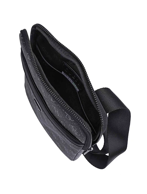 Чоловіча сумка-месенджер з екошкіри чорна - фото 5 - Miraton