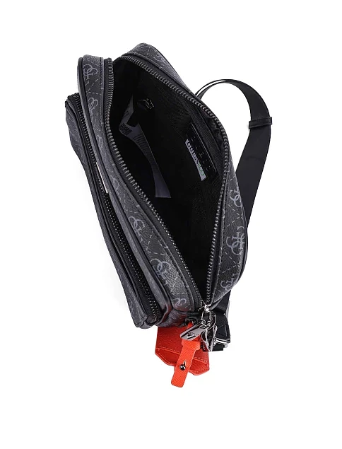 Чоловіча сумка через плече з екошкіри чорна - фото 5 - Miraton