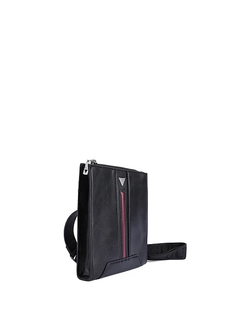 Чоловіча сумка-месенджер з екошкіри чорна - фото 2 - Miraton