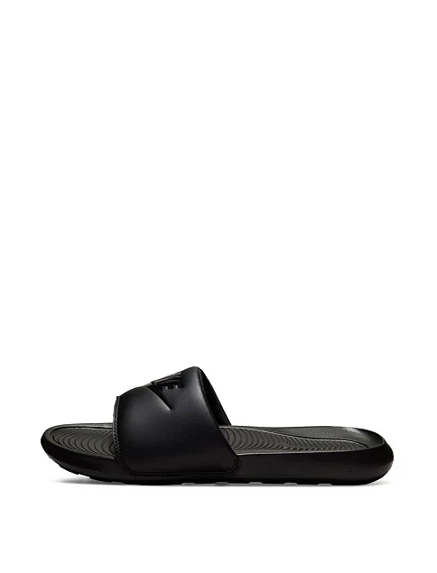 Мужские шлепанцы Nike VICTORI ONE SLIDE из экокожи черные - фото 2 - Miraton