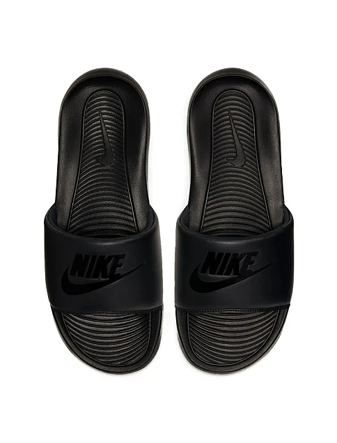 Мужские шлепанцы Nike VICTORI ONE SLIDE из экокожи черные - фото 3 - Miraton
