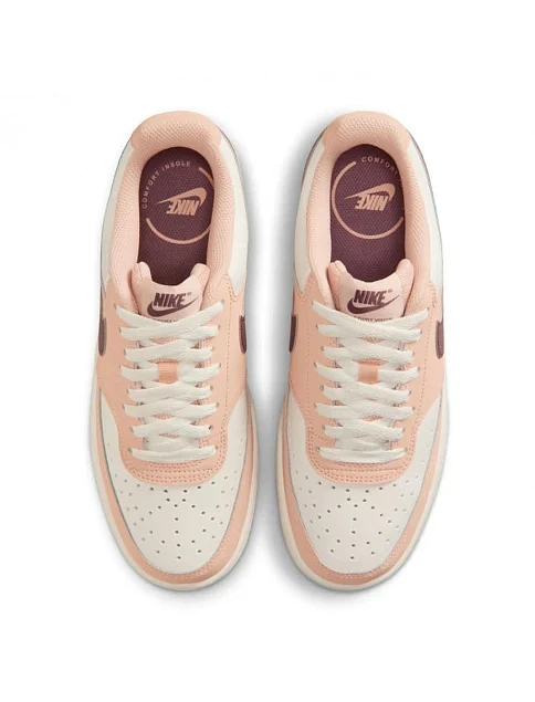 Женские кеды Nike W NIKE COURT VISION LO P NBK из экокожи бежевые - фото 4 - Miraton