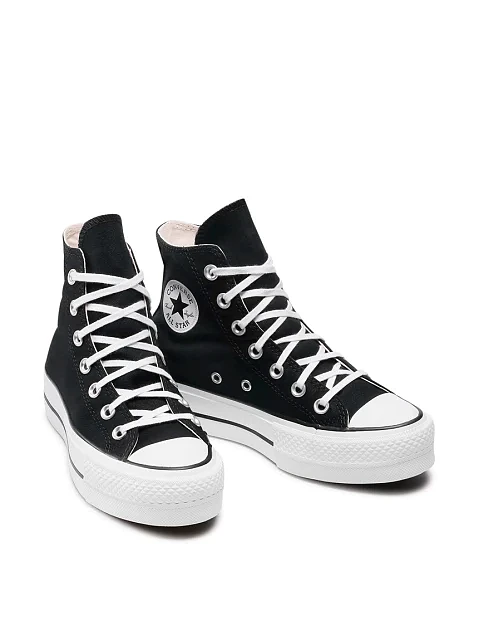 Жіночі кеди Converse Chuck Taylor All Star Lift текстильні чорні - фото 4 - Miraton