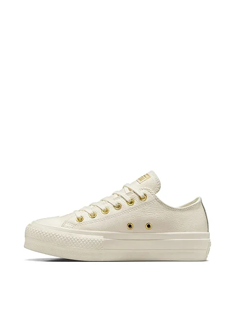 Женские кеды Converse Chuck Taylor All Star Lift кожаные белые - фото 2 - Miraton