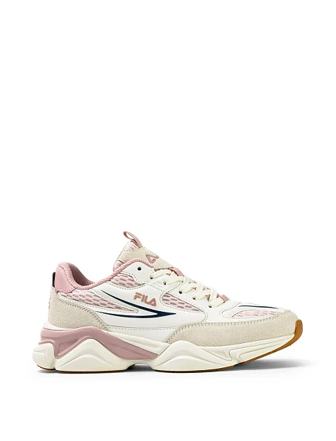 Женские кроссовки FILA RECADE из экокожи бежевые - фото 1 - Miraton