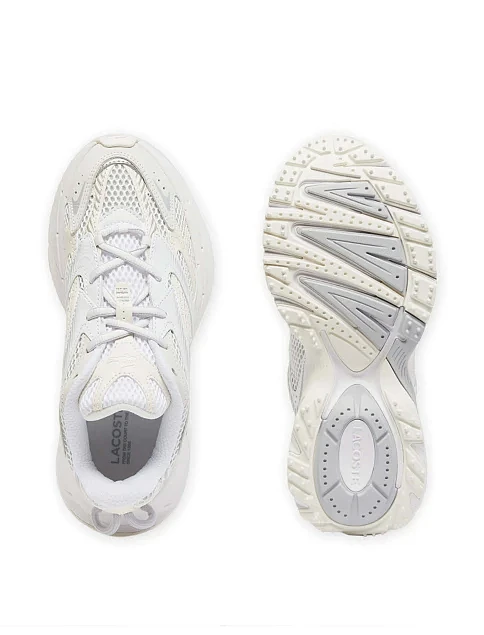 Женские кроссовки Lacoste L003 замшевые молочного цвета - фото 5 - Miraton