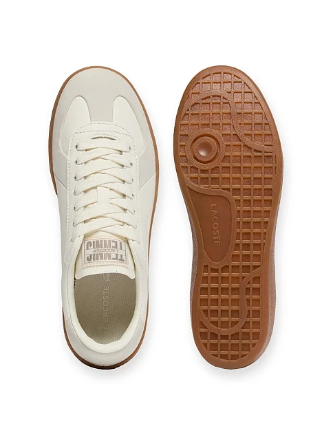 Жіночі кеди Lacoste BASESHOT шкіряні молочного кольору - фото 4 - Miraton