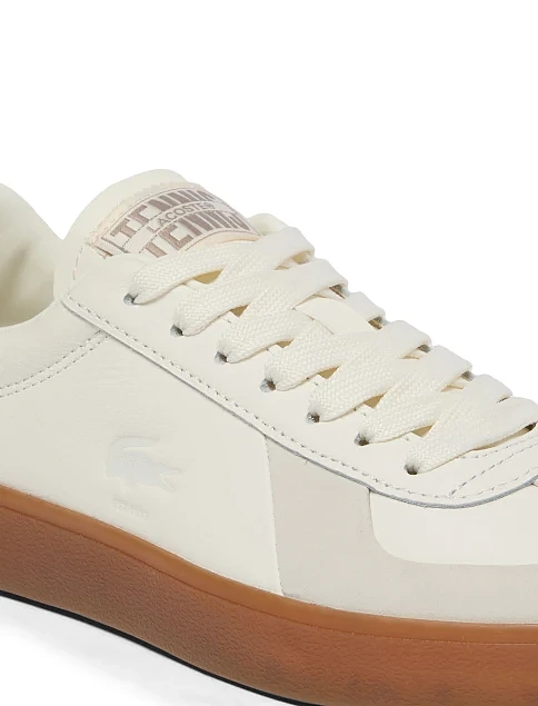 Жіночі кеди Lacoste BASESHOT шкіряні молочного кольору - фото 6 - Miraton