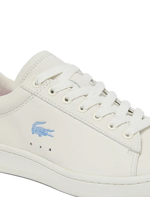 Жіночі кеди Lacoste CARNABY шкіряні молочного кольору - фото 6 - Miraton