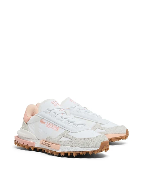 Жіночі кросівки Lacoste ELITE ACTIVE замшеві молочного кольору - фото 2 - Miraton