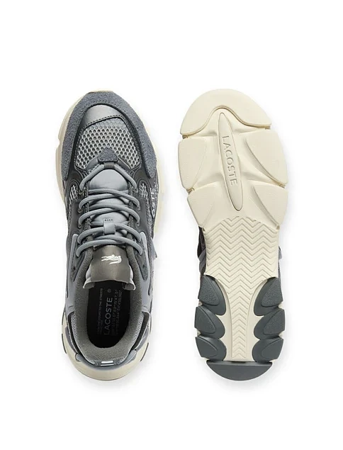 Мужские кроссовки Lacoste L003 кожаные серые - фото 3 - Miraton