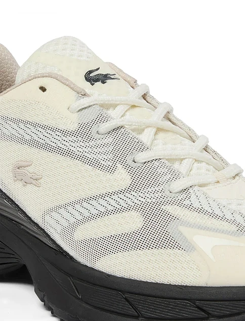 Мужские кроссовки Lacoste L003 текстильные молочного цвета - фото 6 - Miraton